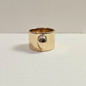 Art Deco Gold Ring Geometric Design Size 7